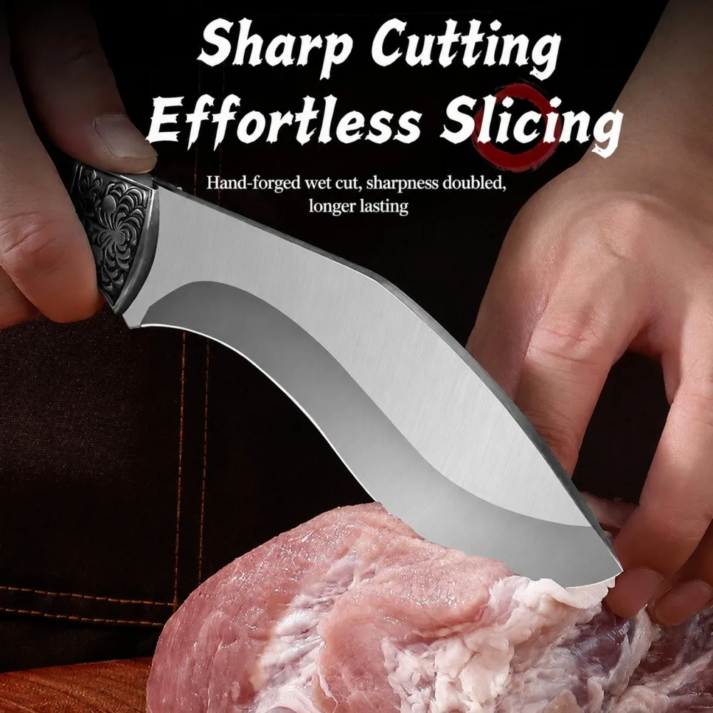 Boning Knife Butcher Knife Cleaver Multi-purpose Stainless Steel Meat Knife with Wood Handle High Hardnes Kitchen Cutting Tools