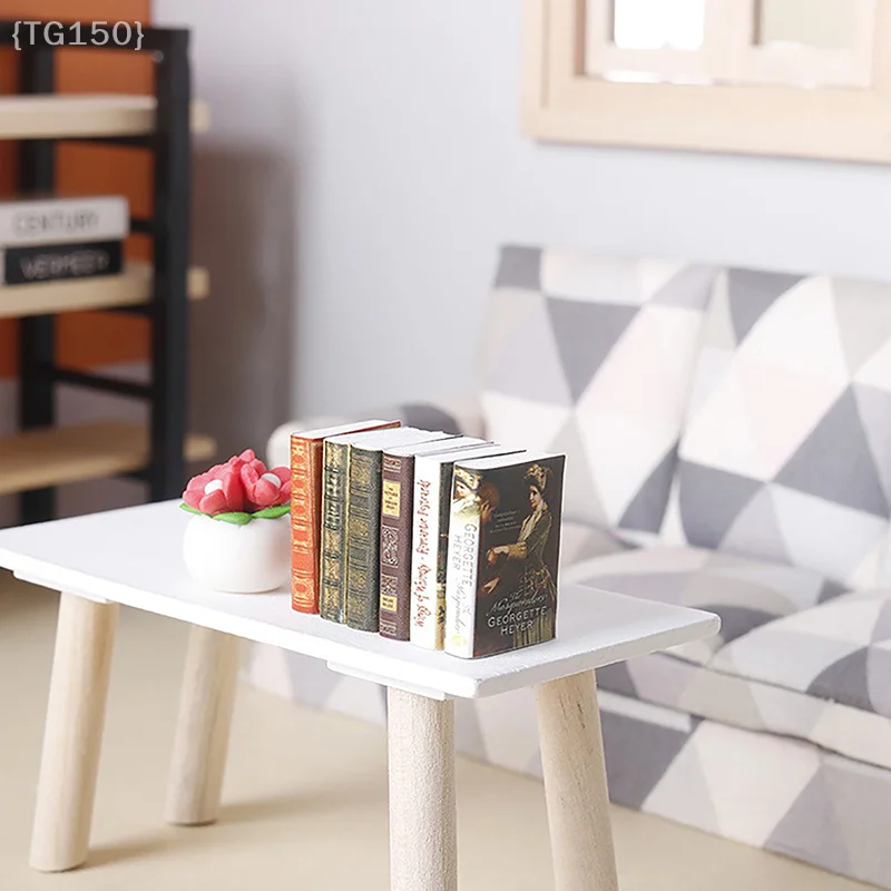 Conjunto de 6 mini histórias em quadrinhos para casa de bonecas 1:12, brinquedos adoráveis para crianças e coleção de modelos em miniatura