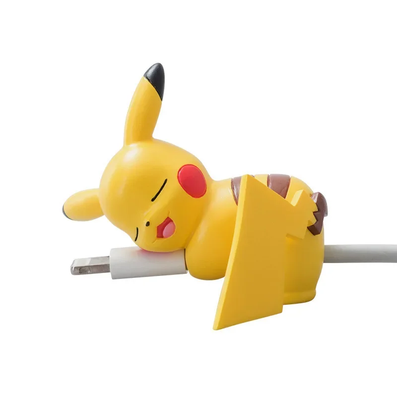 Pokemon Pikachu Datakabel Beschermhoes Mode Cartoons Figuur Gesp USB Oplaadkabel Draad Bite Beschermhoes Speelgoed