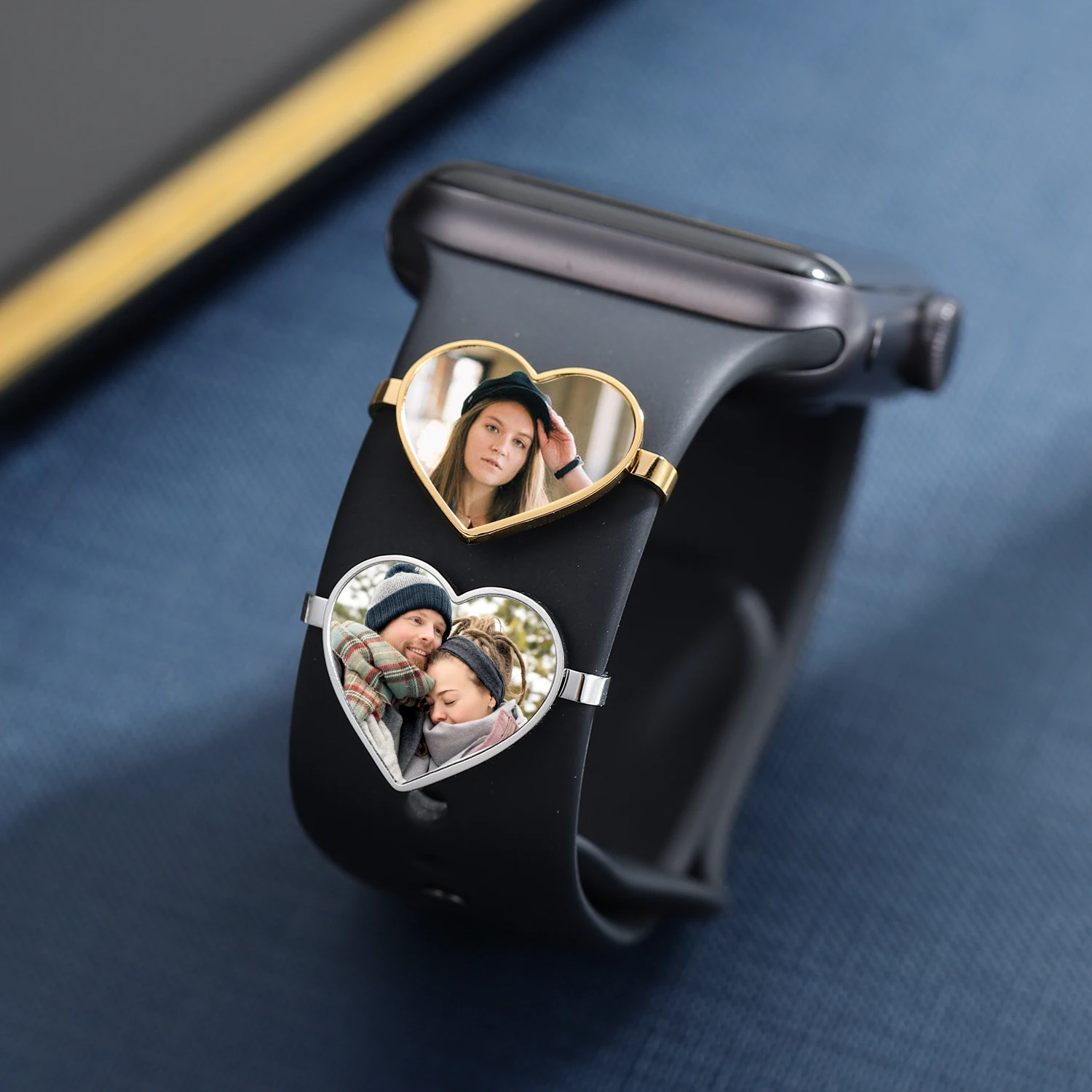 Dascusto Decorative Ring Charms For Apple Watch Personalized Custom Special Engraved Photo Smart Watch Accessories For Men Women