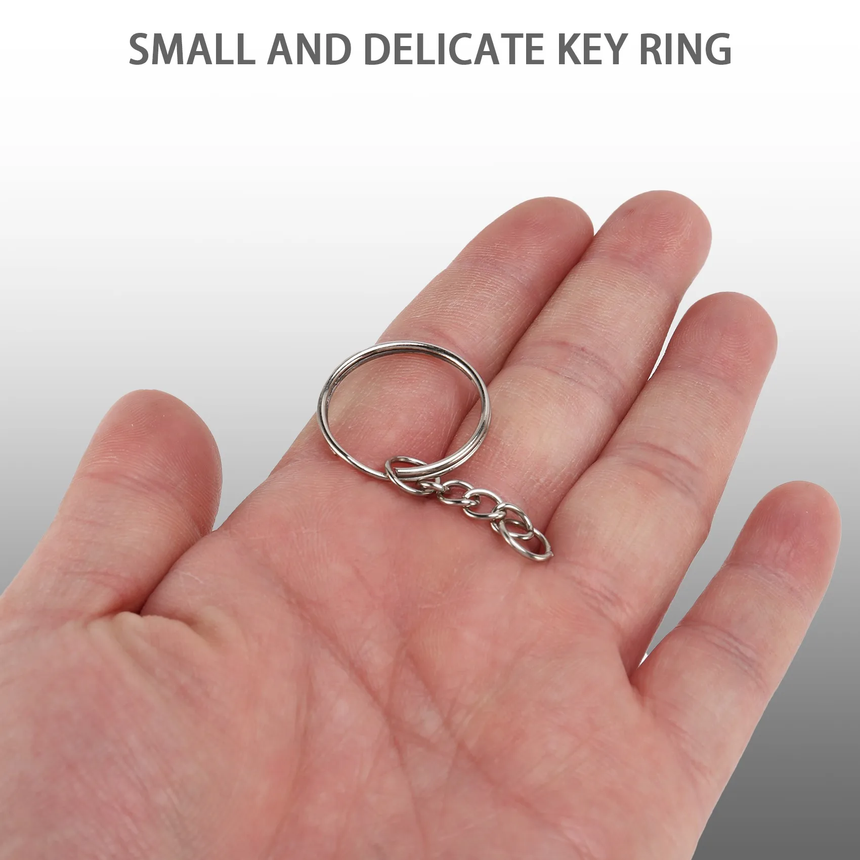 200 Stück geteilte Schlüssel anhänger mit Kette Silber Schlüssel ring und offenen Bieger ingen Bulk für Crafts DIY (1 Zoll/25mm)