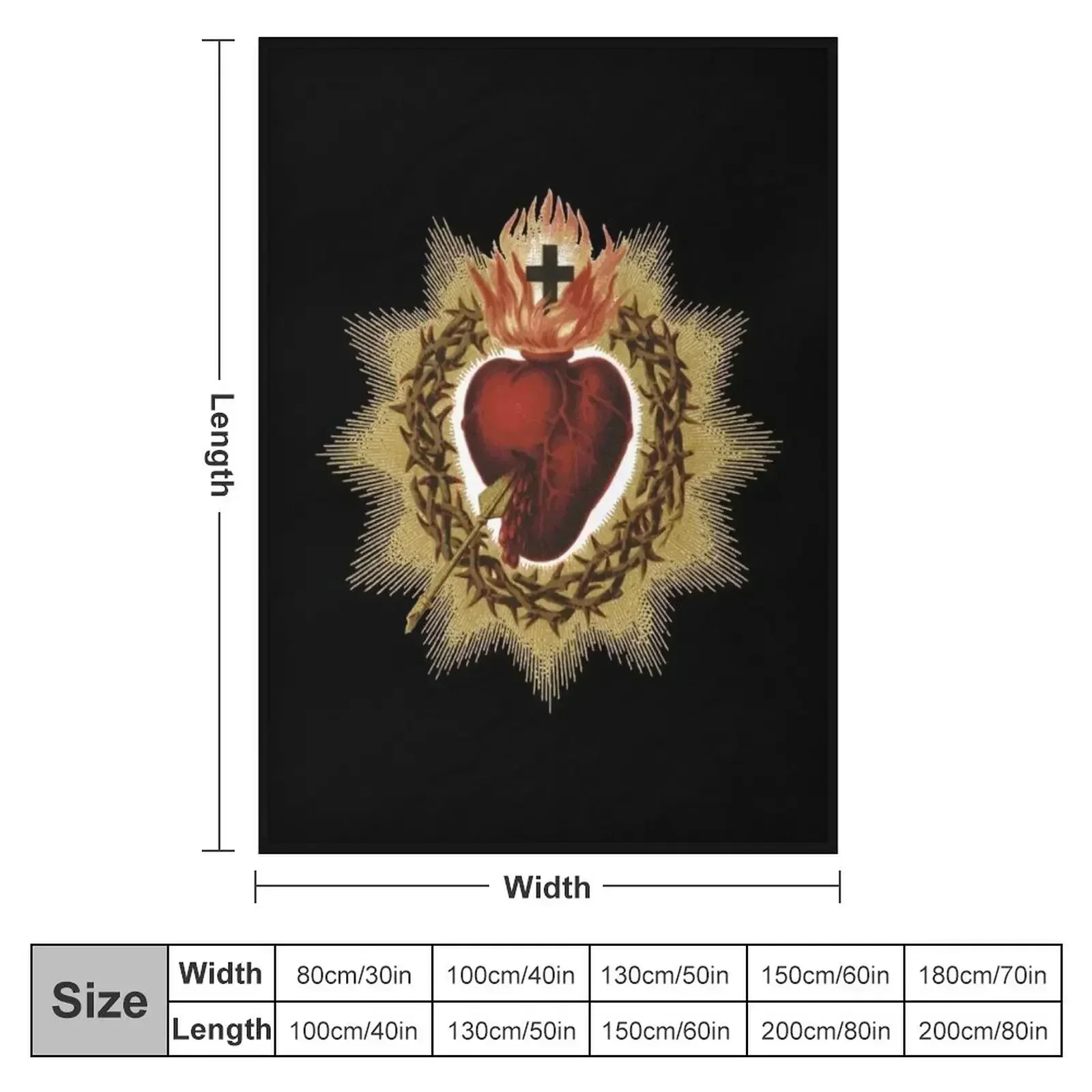 Sacred Heart of Jesus Catholic Throw Blanket couch cozy soft plush fuzzy picnic outdoor blanket