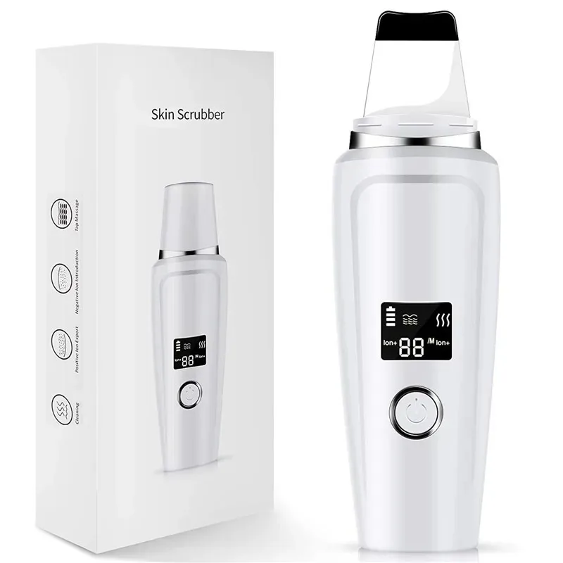 LCD-scherm Skin Scrubber Comedondrukker Sonic Face Skin Cleaning Peeling Device Comedo Extractor Facial Ion Shovel
