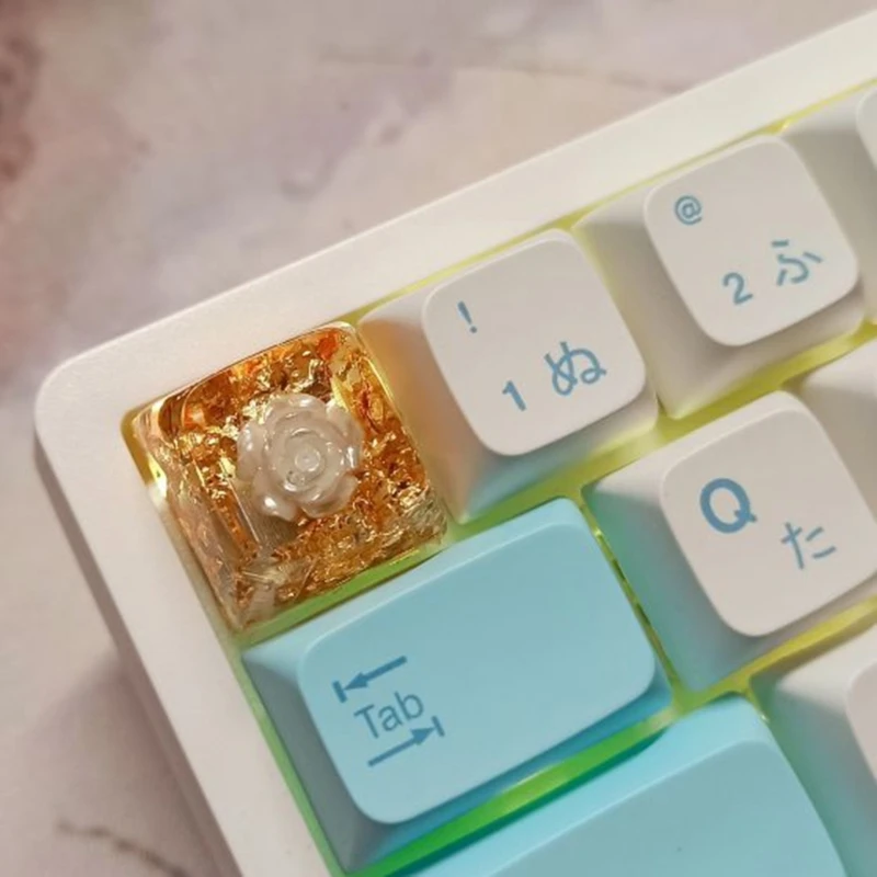 Mechanical Keyboards Keycaps OEM Camellias Resins Keycaps Customized Flower Pattern Key