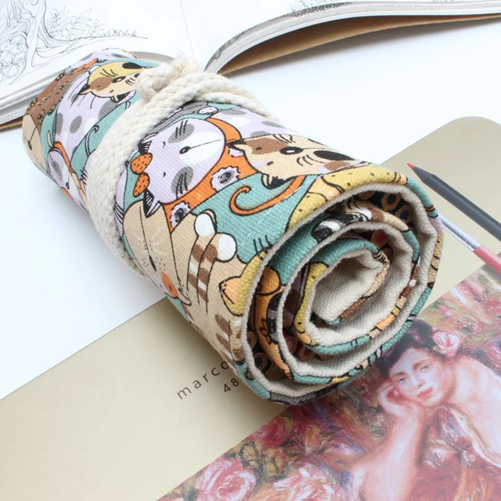 Portable Men and Women Cat Pattern Bag Gel Pen Case Pencil Storage Organizer Knitting Holder