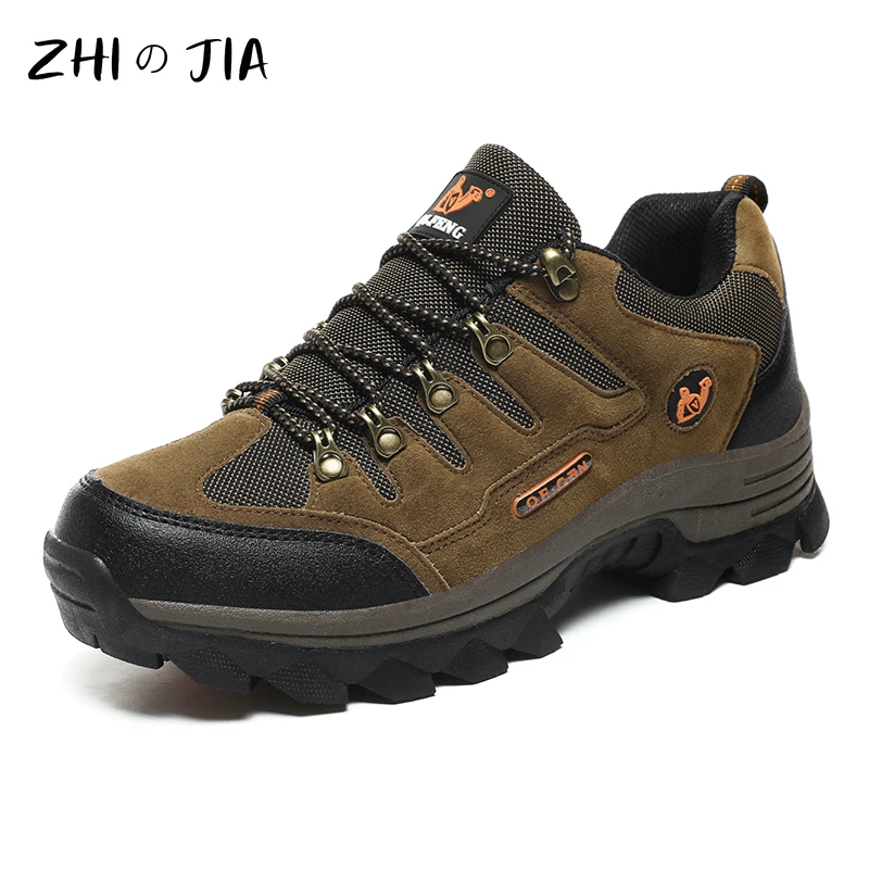 Outdoor Men's Sneaker Autumn Winter Couples Casual Shoes Mountaineering Shoes Men's Leather Walking Shoes Large Footwear