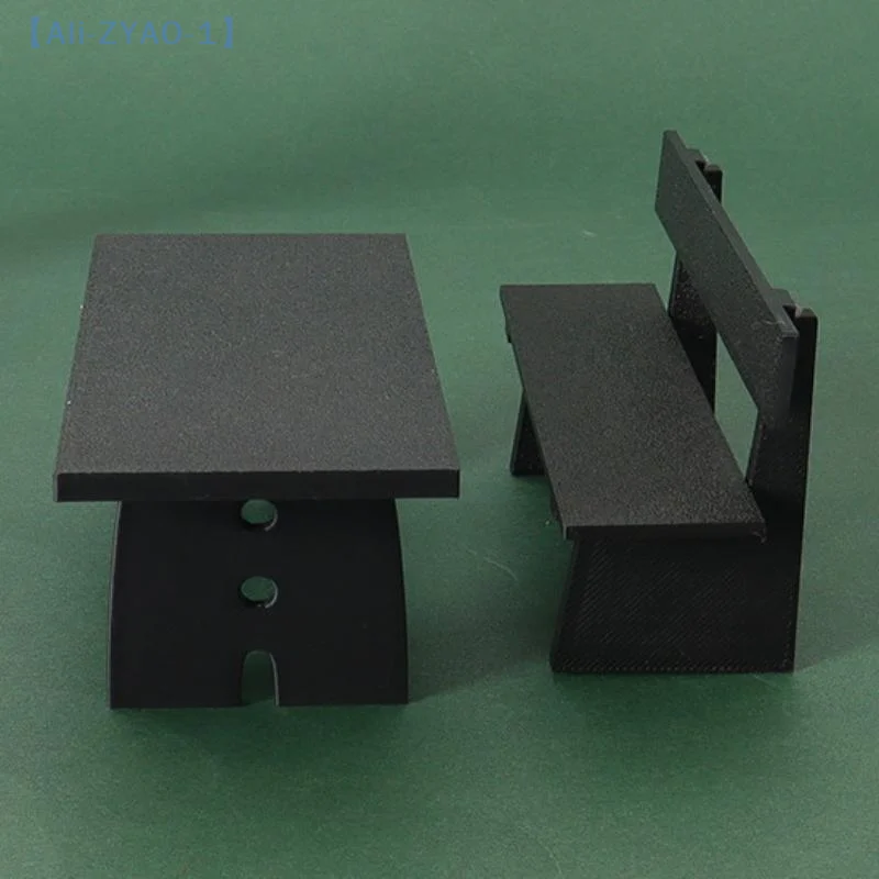 【ZYAO-1】Muebles de mesa y silla negros en miniatura para casa de muñecas, modelo de decoración de escena, accesorios para casa de muñecas, 1 pieza