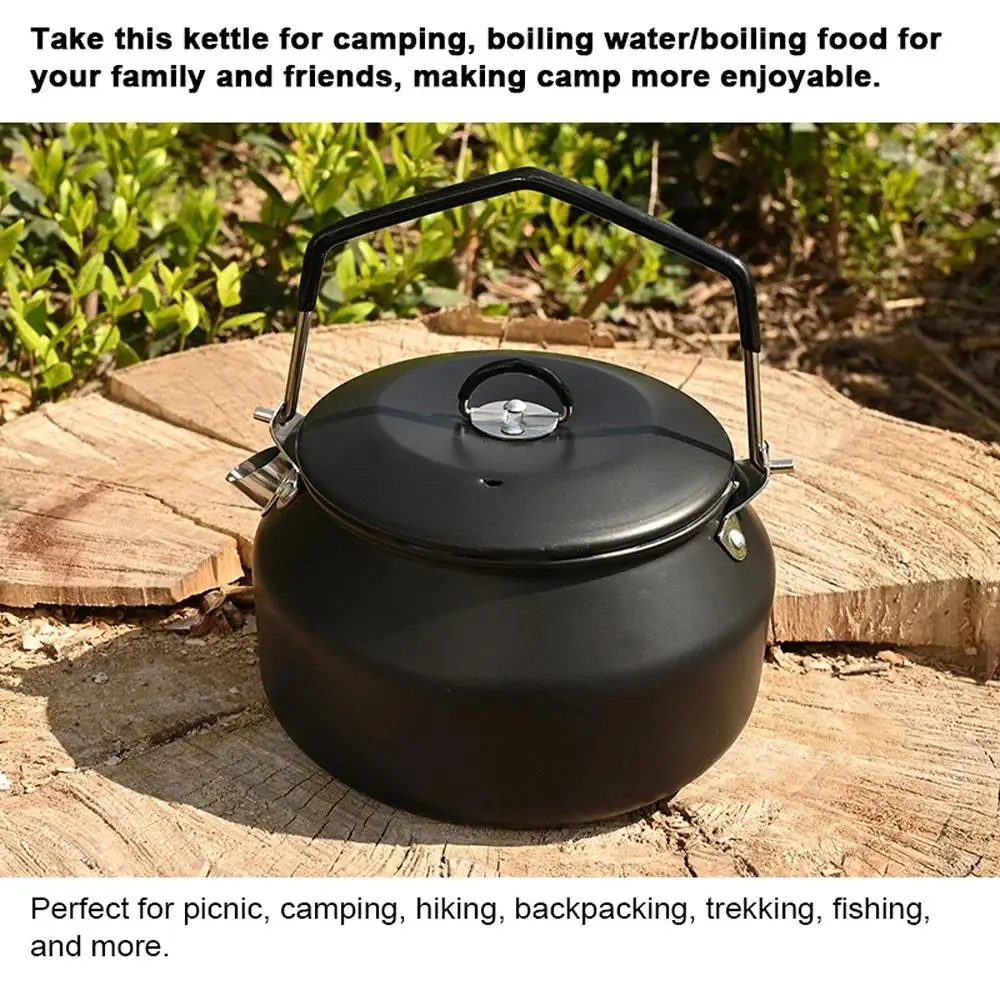 

Camping Hung Pot Portable Coffee Pot Outdoor Stainless Steel Kettle Tea Pot 1.1L Teapot With Handle For Picnic Hiking Cooker