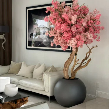 

Instagram Latest Hot Sale Custom Made Pink White Artificial Cherry Blossom Tree for Home Indoor Decor
