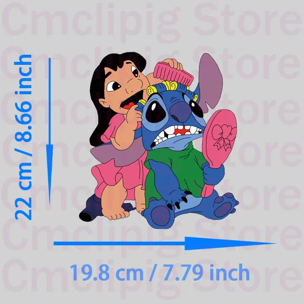 Disney lovely Stitch Iron on patches DIY Sewing thermo-stickers for children stripes appliques