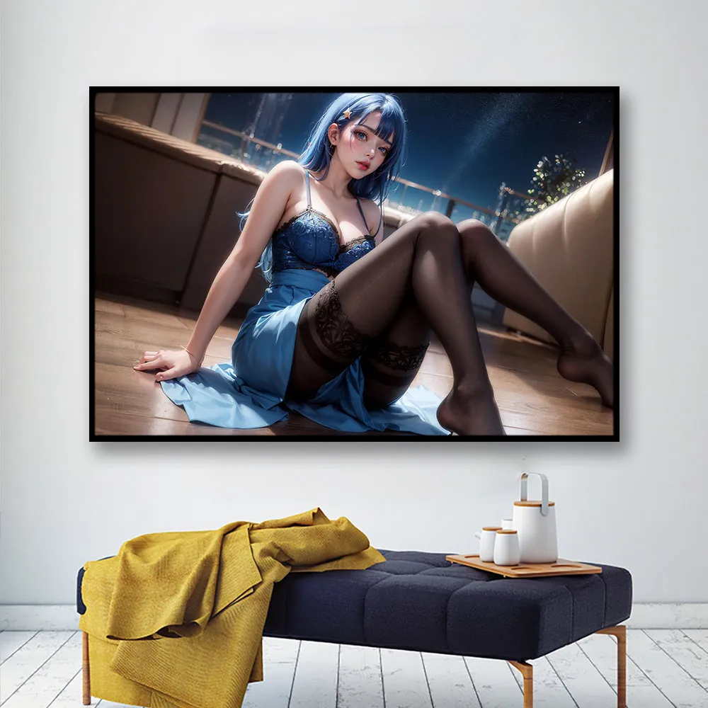 

Painting Art Sexy Beauty Erotic Hot Girl Canvas Poster HD Uncensored Naked Breasts Big Ass Naked Girl Home Decoration Painting