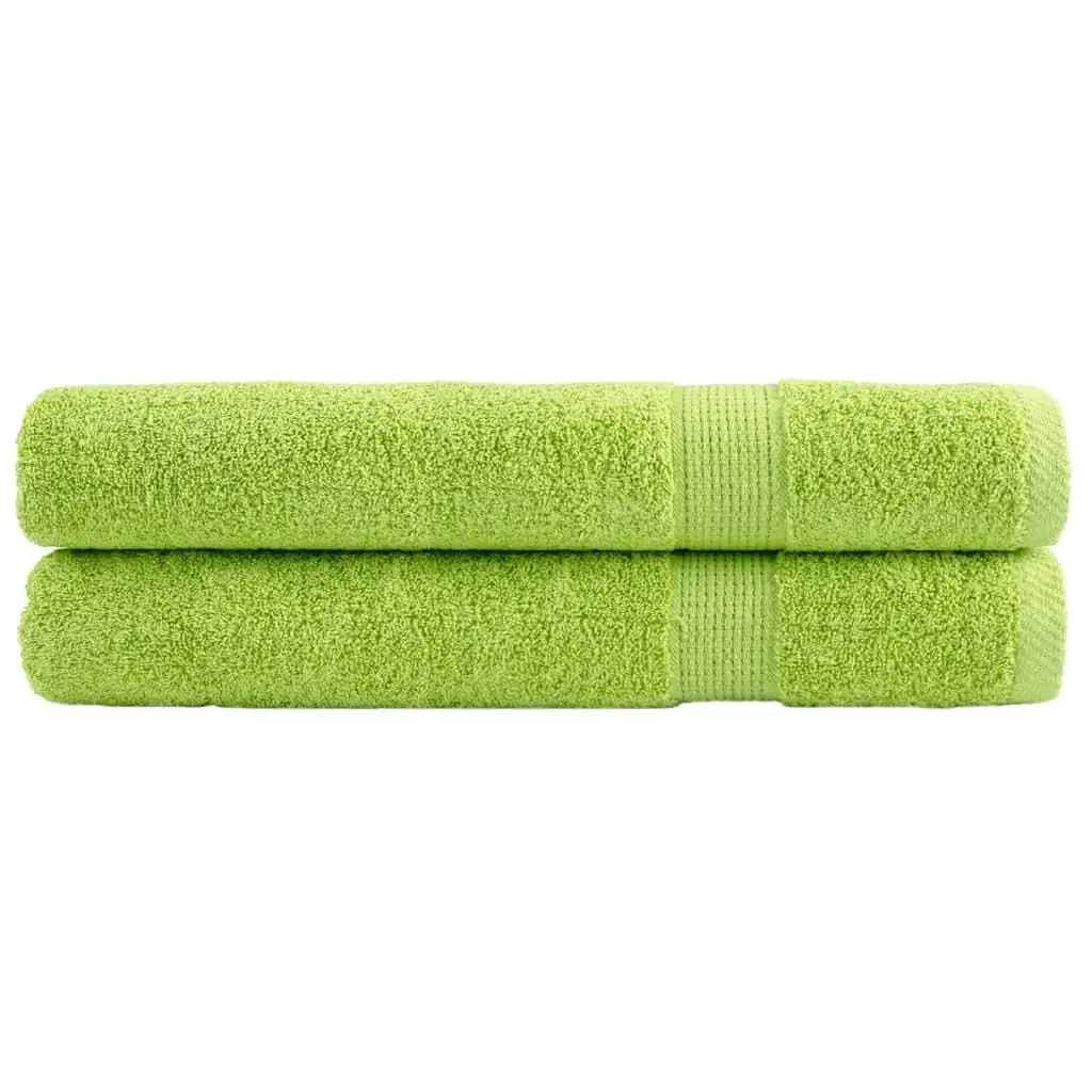 Premium 2-Piece  Green Towels 100x200 cm, 600 GSM Soft & Absorbent - SOLUND