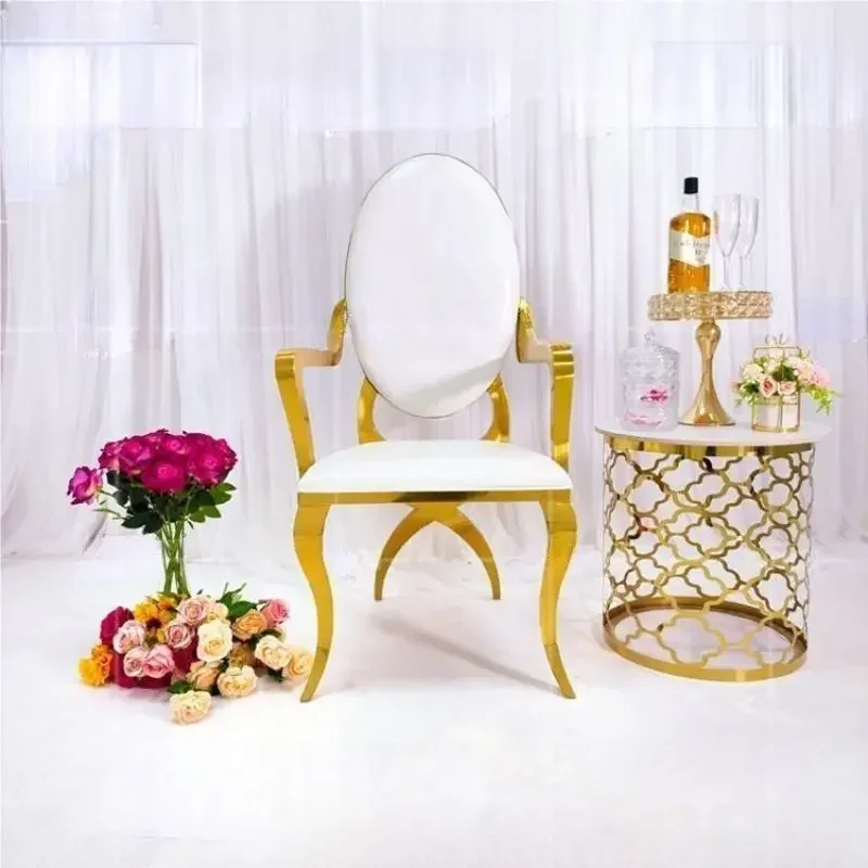 Stainless steel leg chairs for family use at wedding banquets and banquets