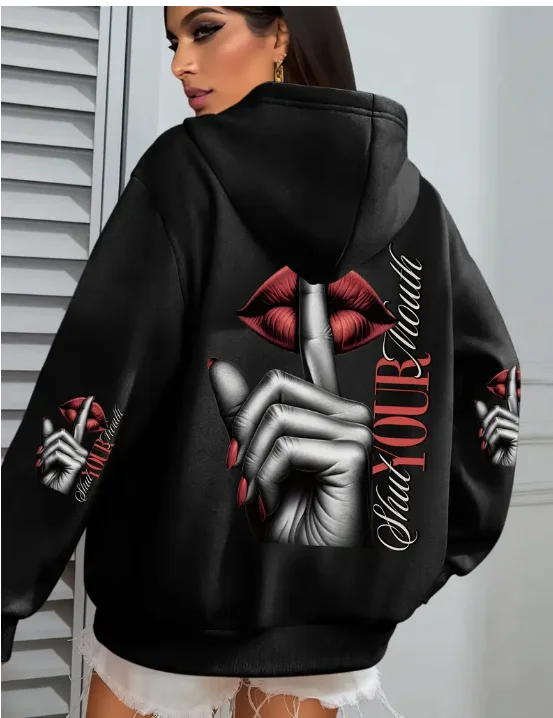 

Harajuku дорогая сложность и говорит дизайн спины толстовка с капюшоном мама скелет графический принт женские толстовки модная женская уличная одежда