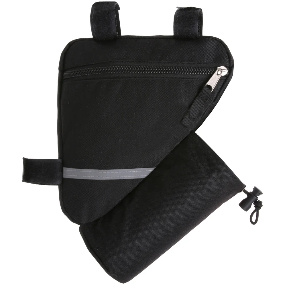 

Bicycle Frame Bag Black Adjustable Saddle Storage Pouch For Mountain Road Commuter Bike Front Tube Triangle Pouch Cycling