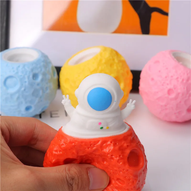 Astronauta e Planeta Brinquedo para Adultos e Crianças, TPR Squeeze Cup, Stress Alivia, Stress, Stress, Stress, Stress, Sentidos Inquietos, Fun Gift, 1Pc