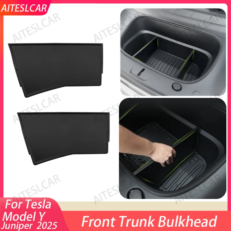 

Передняя перегородка для хранения багажника для Tesla Model Y Juniper 2024, перегородка-органайзер, перегородка, защитная крышка багажника, аксессуары