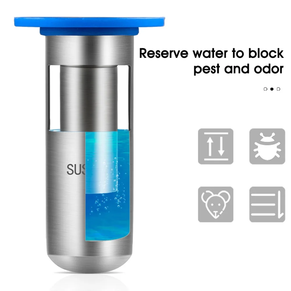Rustproof Stainless Steel Floor Drain Core U-type Deodorant Bathroom Sewer Drain Insect Proof Sealed Floor Drain Sewer Drain