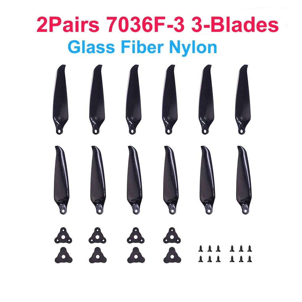 2 Paar (2CW + 2CCW) Gemfan F9046 F8041 F7036 7-Zoll-Faltpropeller 2-Blatt / 3-Blatt-Glasfaser-Nylon für FPV-Drohnen mit großer Reichweite – Detail 36