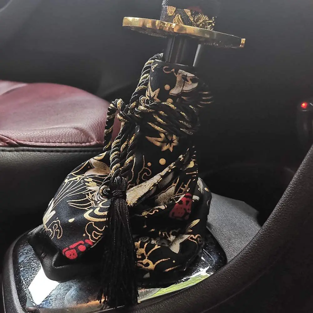 Car Katana Shift Boot Cover Universal Stitch Ancient Japanese Antiquity Element of Koi Manual/Auto Shifter Shift Knob Cover