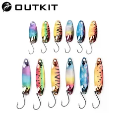 OUTKIT 1PCS Metal Spinner Spoon Trout Fishing Lure Hard Bait Sequins Noise Paillette Artificial Bait Small Hard Sequins Spinner