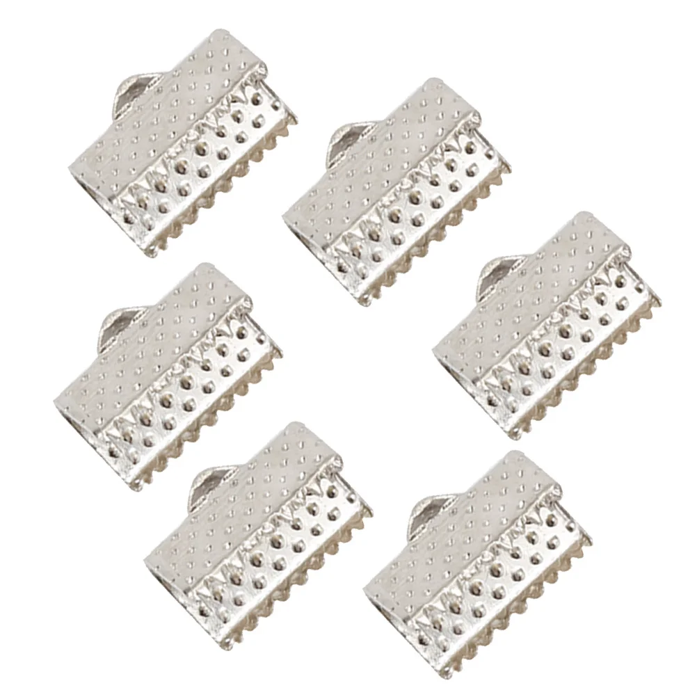 100 قطعة 1.6 سنتيمتر الحبل ينتهي أبازيم سستة كليب إخفاء المتوترة الشريط ينتهي مجوهرات اكسسوارات الأبيض السحابة المشابك Mazi أبازيم #5