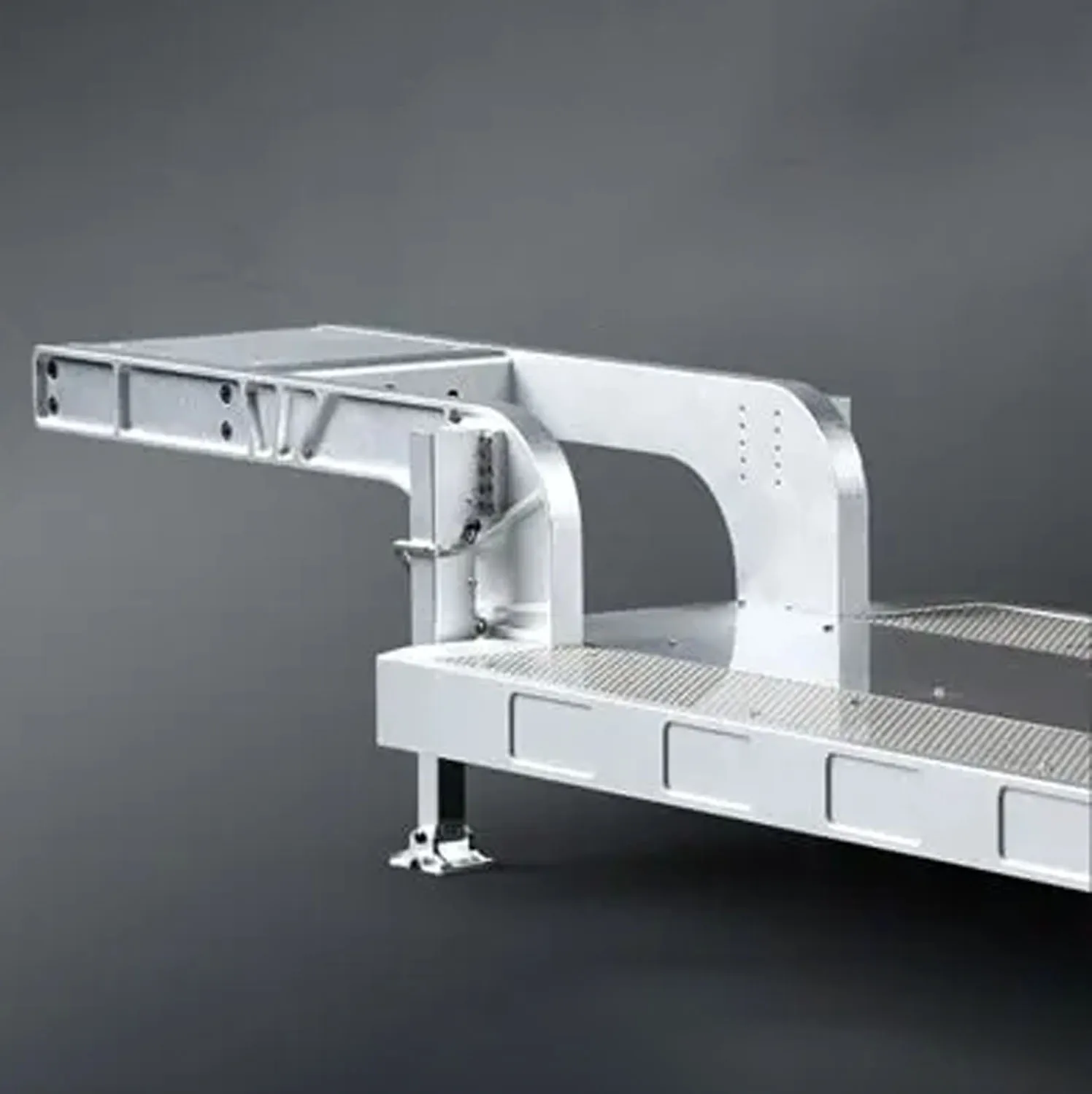 Remolque bajo de 2 ejes de Metal con cama plana 1/14 DoubleE E012 001 para camión Tractor de Control remoto E113 camión RC modelo de coche piezas de mejora