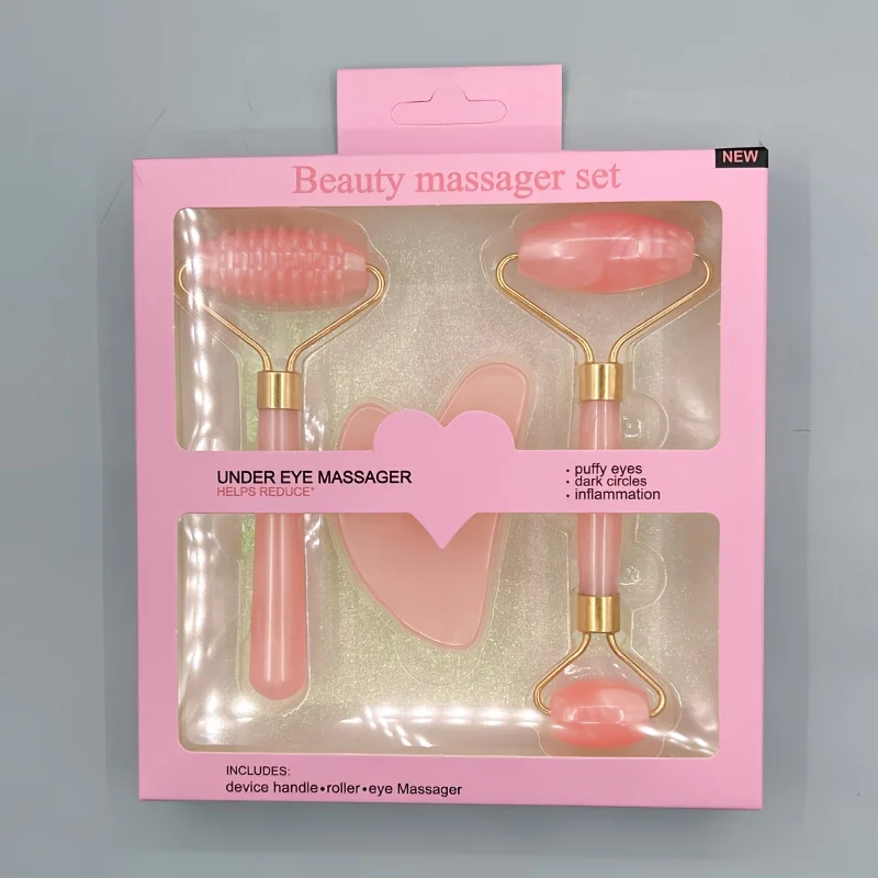 3 قطعة غوا شا مكشطة مجلس الأسطوانة تدليك غواشا للوجه الرقبة الجلد رفع مزيل التجاعيد الجمال العناية بالوجه سبا تدليك مجموعة #1