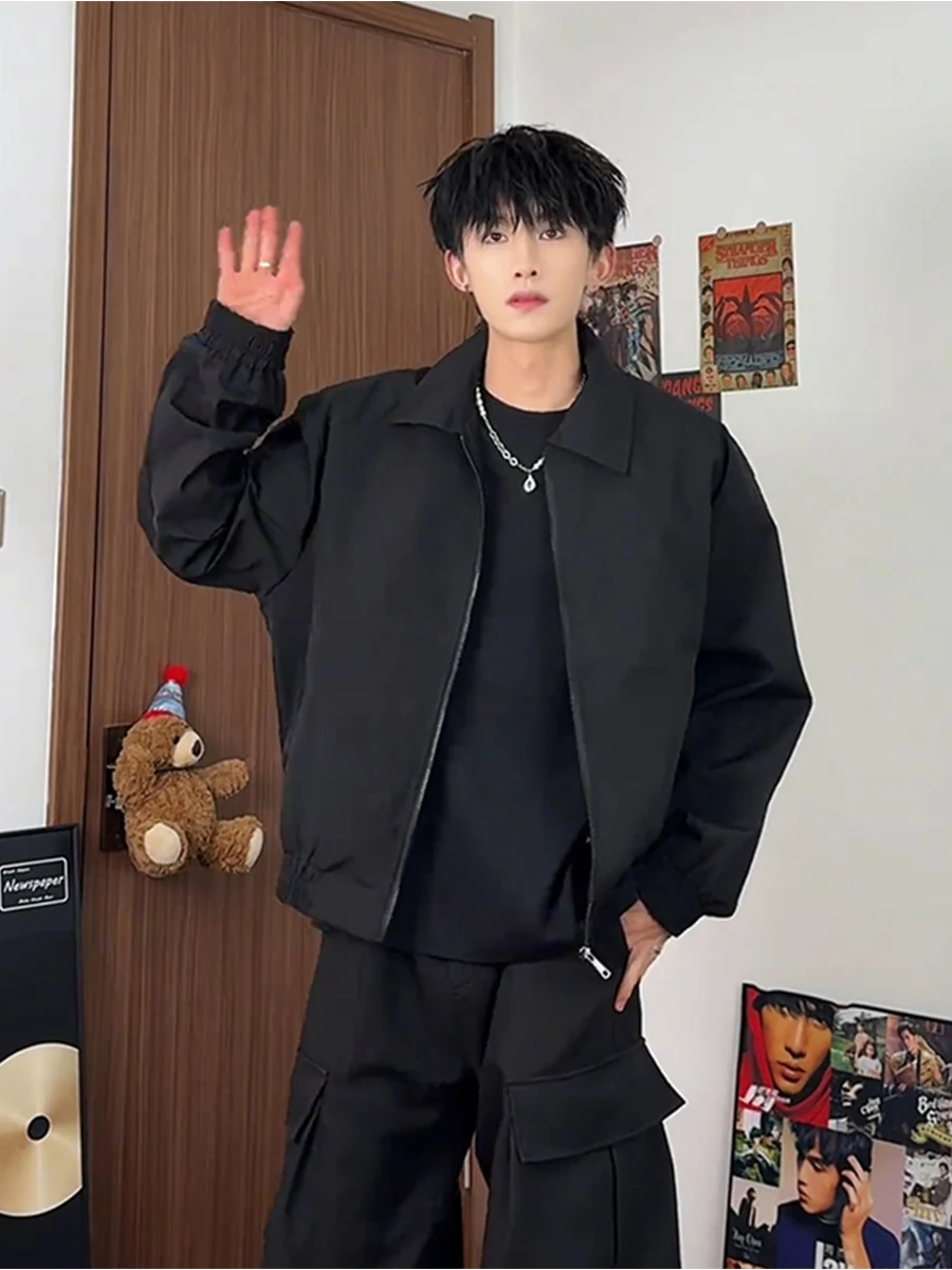 

Cleanfit Bla American Sle Baseball Jaet Men's Spring Autumn High Collar Cool Haome Flight Jaet oulder Width