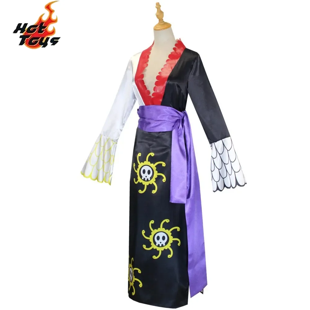 Anime Boa Hancock Cosplay Costumes Sexy Empire Black Kimono Dress Uniform Boa Hancock Earrings Halloween Costumes for Women