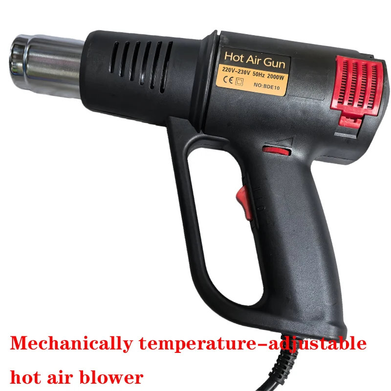 Imagem -03 - Hot Air Gun Industrial Aquecimento Cabelo Secador Shrink Tube 2000w Cabelo Secador Shrinkable Film Packaging Aquecimento Cabelo Secador Temperatura Ajustável