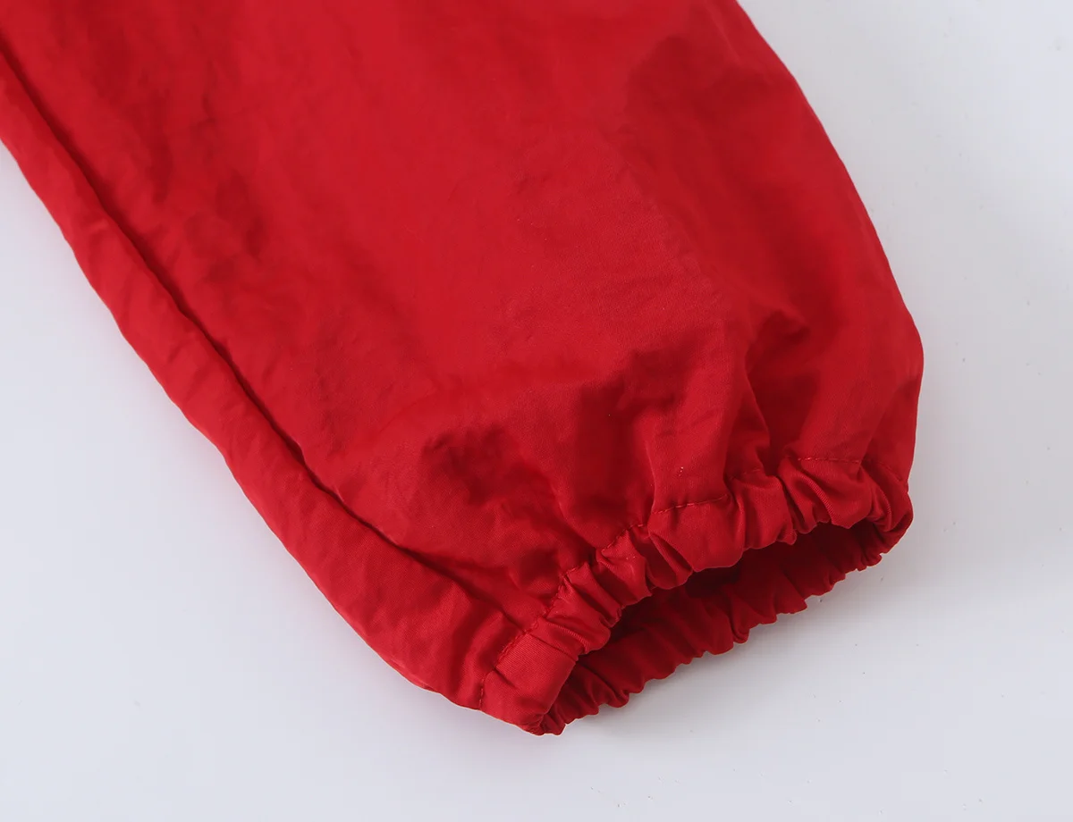 TFMLN Damen Rote Rollkragen-Reißverschlussjacken Herbst Street Casual Langarm Lose Oberbekleidung Mode Bomberjacken Oberteile Damen – Detail 9