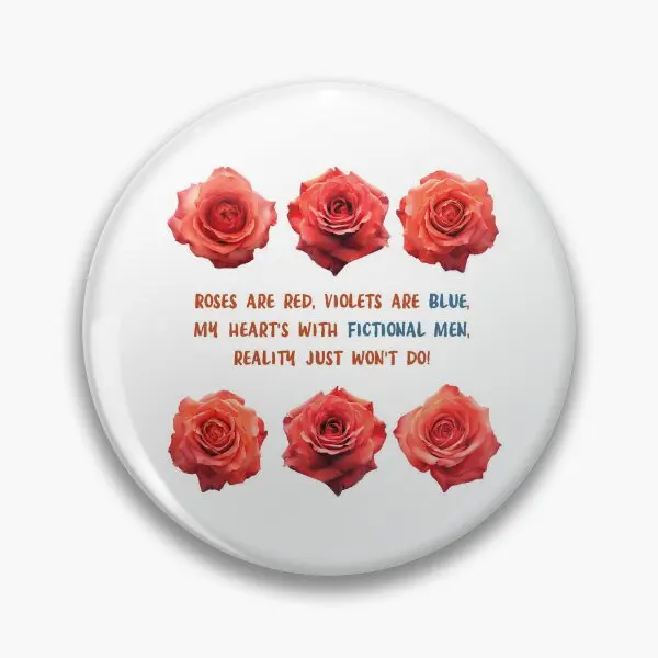 Roses Are Red Violets Are Blue My Hear  Soft Button Pin Clothes Gift Jewelry Decor Creative Badge Metal Lover Hat Fashion Cute