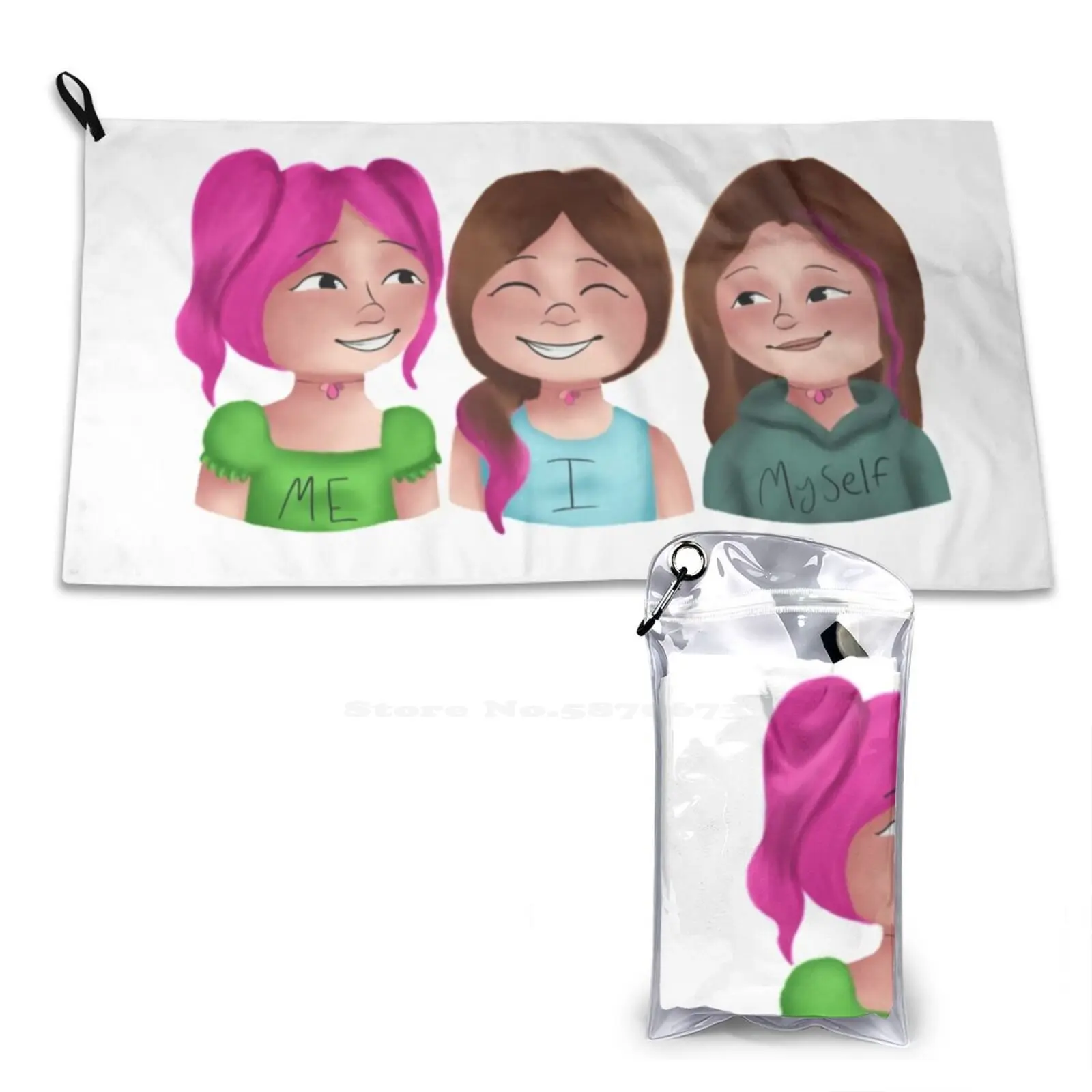 Me , Myself , And I Personalized Soft Towel Home Outdoor Funny Meme Oc Me Myself And I Haha Mental Health Original Characters