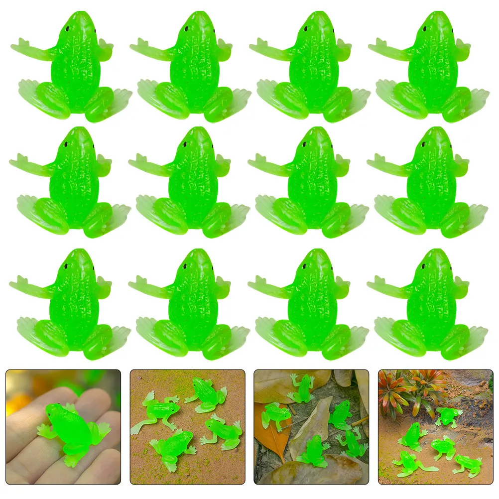 

20Pcs Small Frogs Statues Vivid Shape Premium Tpr Material Non-Fading Frogs Decor for Kids Birthday Home Office Desktop Flower