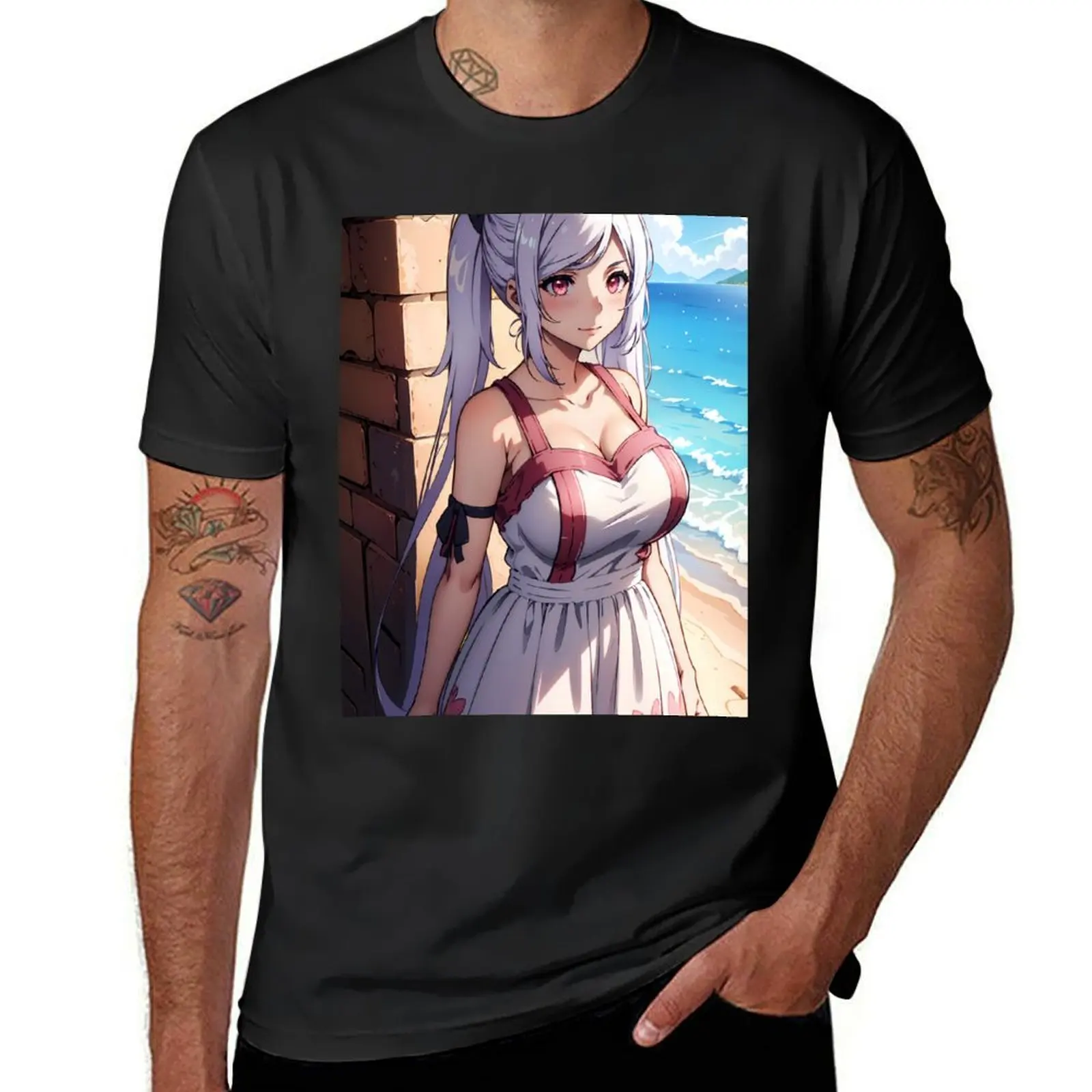 Alexia Midgar: Summer's Shadowed Radiance (Bikini Beach) T-Shirt heavyweights anime mens t shirt graphic