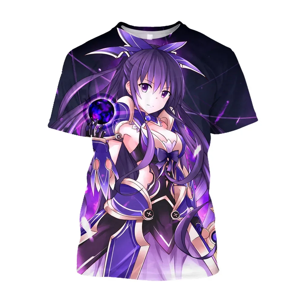 Hot 2024 New Fashion3D Anime Date A Live Printed Men T-Shirts Sexy Girls Cartoon Manga Oversized T Shirt Streetwear T-shirty