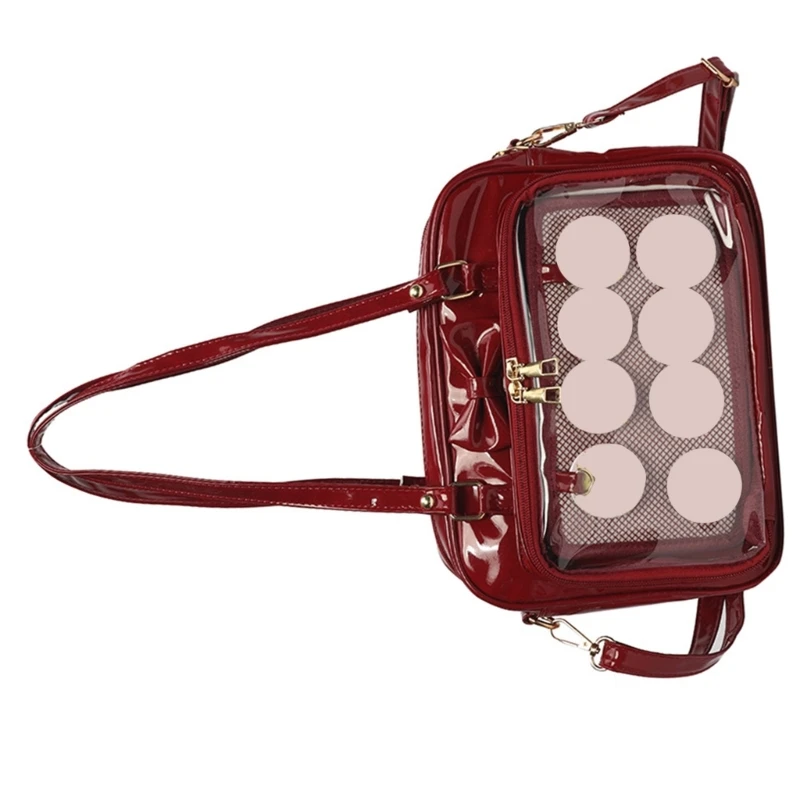E74B Bowknot Crossbody torba dla dziewczynek kobiet Anime Ita torba na ramię przezroczysta torba