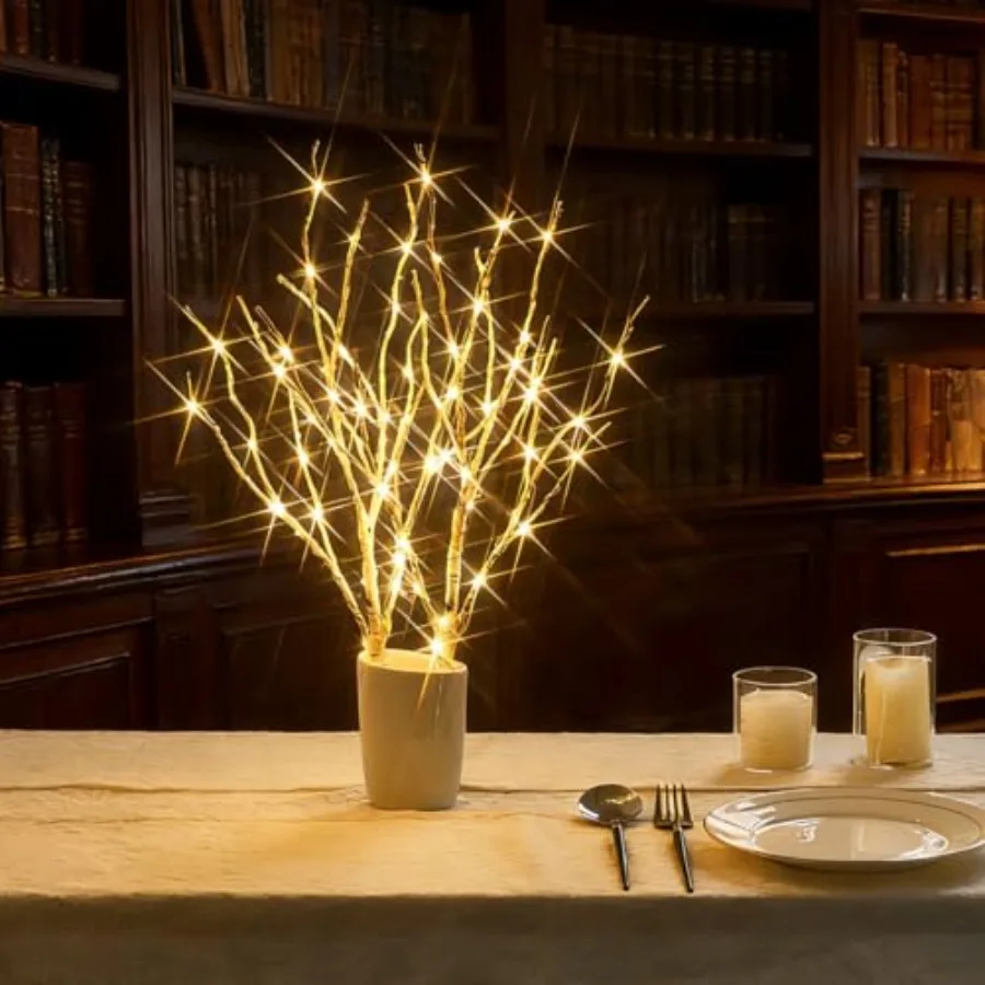 Lighted Birch Branches Battery Operated 70 LED 8 Function, White or Multiple Colors, Artificial Decorative Branch Lights for Ho