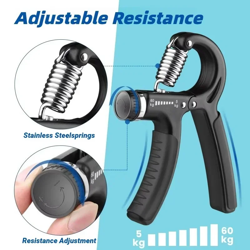Hand Grip Strength Strengthener Trainer Full Set With Counter Wrist Forearm And Hand Exerciser For Muscle Training Adjustable