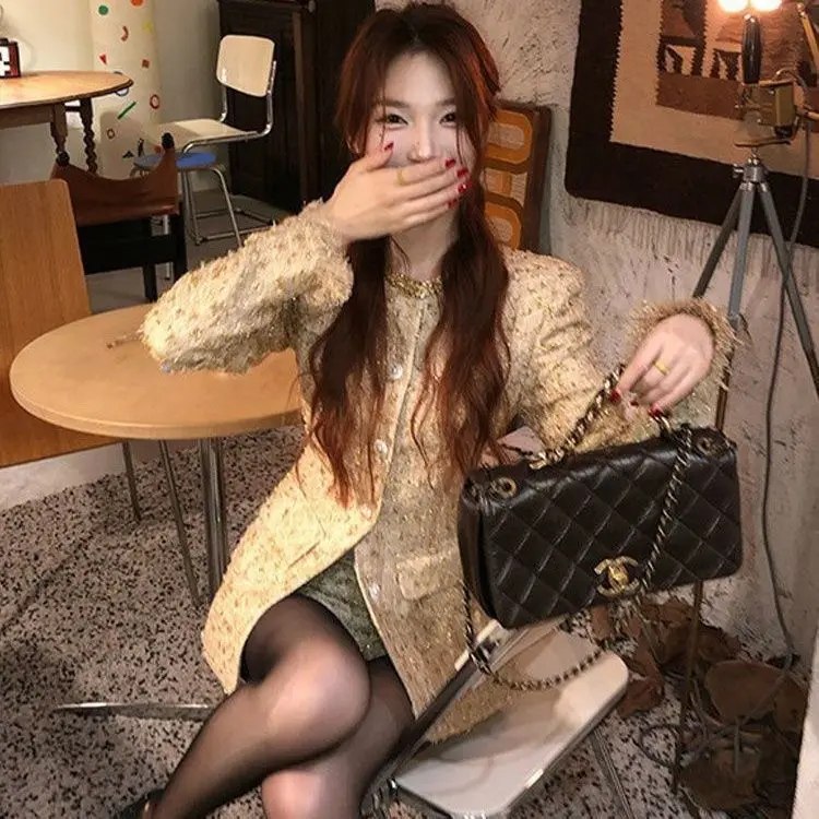 고급 디자인 온도 상의 및 반바지, 청순 하이엔드 스타일, 여성 의상 세트, 2024 가을 겨울 신상