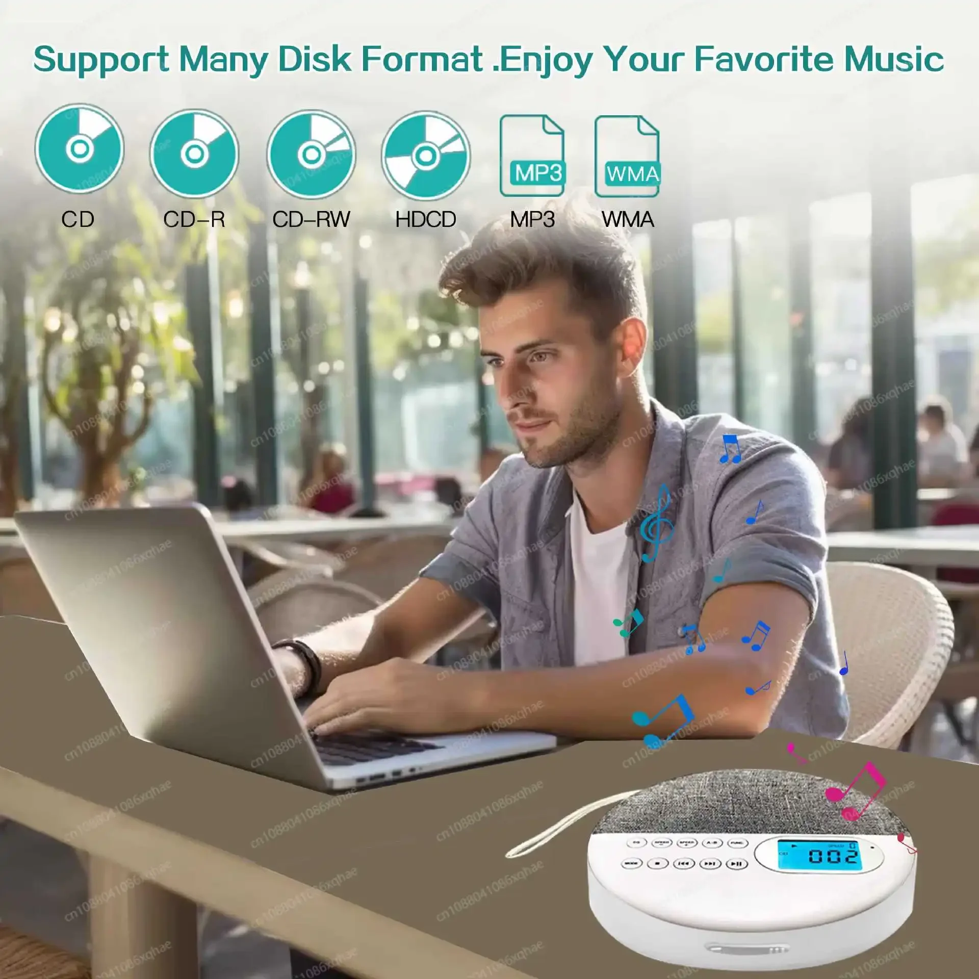 

Multi-function CD player, USB, audio output, dual stereo speakers, learning machine, repeater