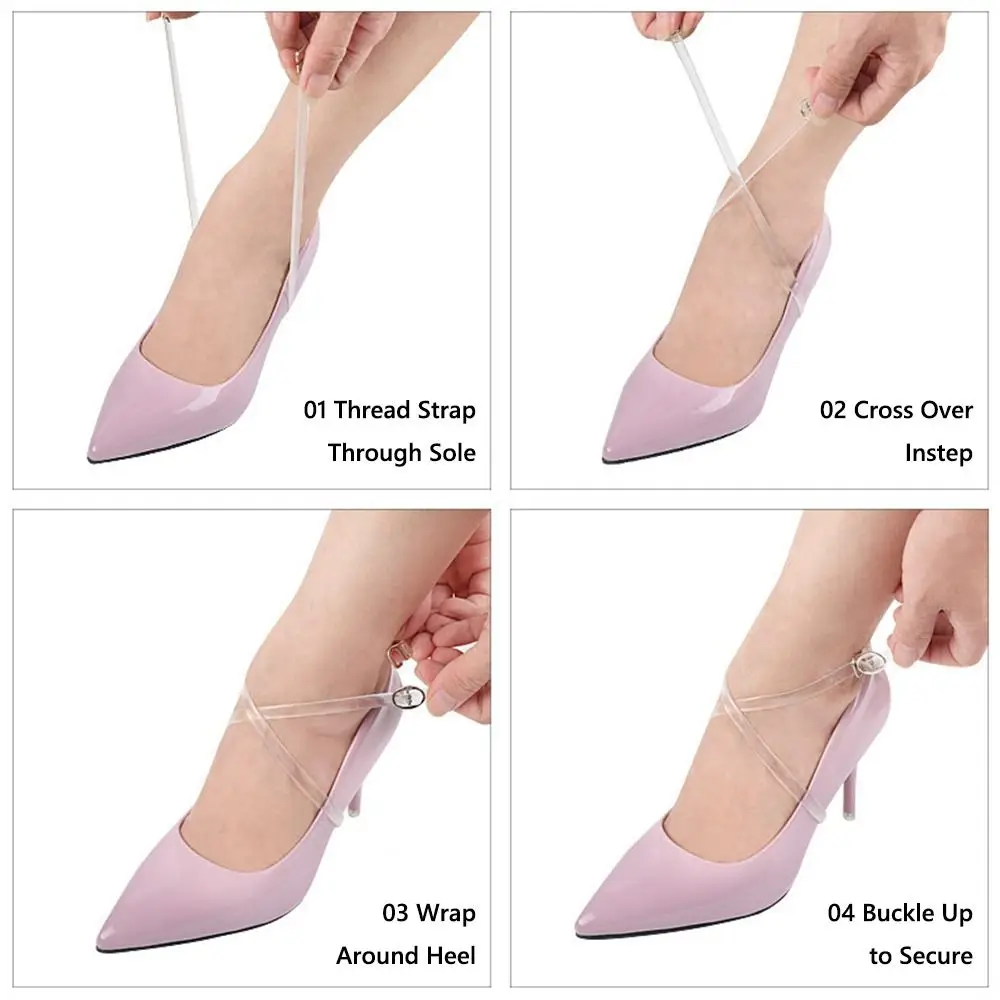 60cm Invisible Shoelace Straps Wrap Around High Heels Flats Transparent Shoe Belt Prevent Slipping Ankle Strap Shoelaces