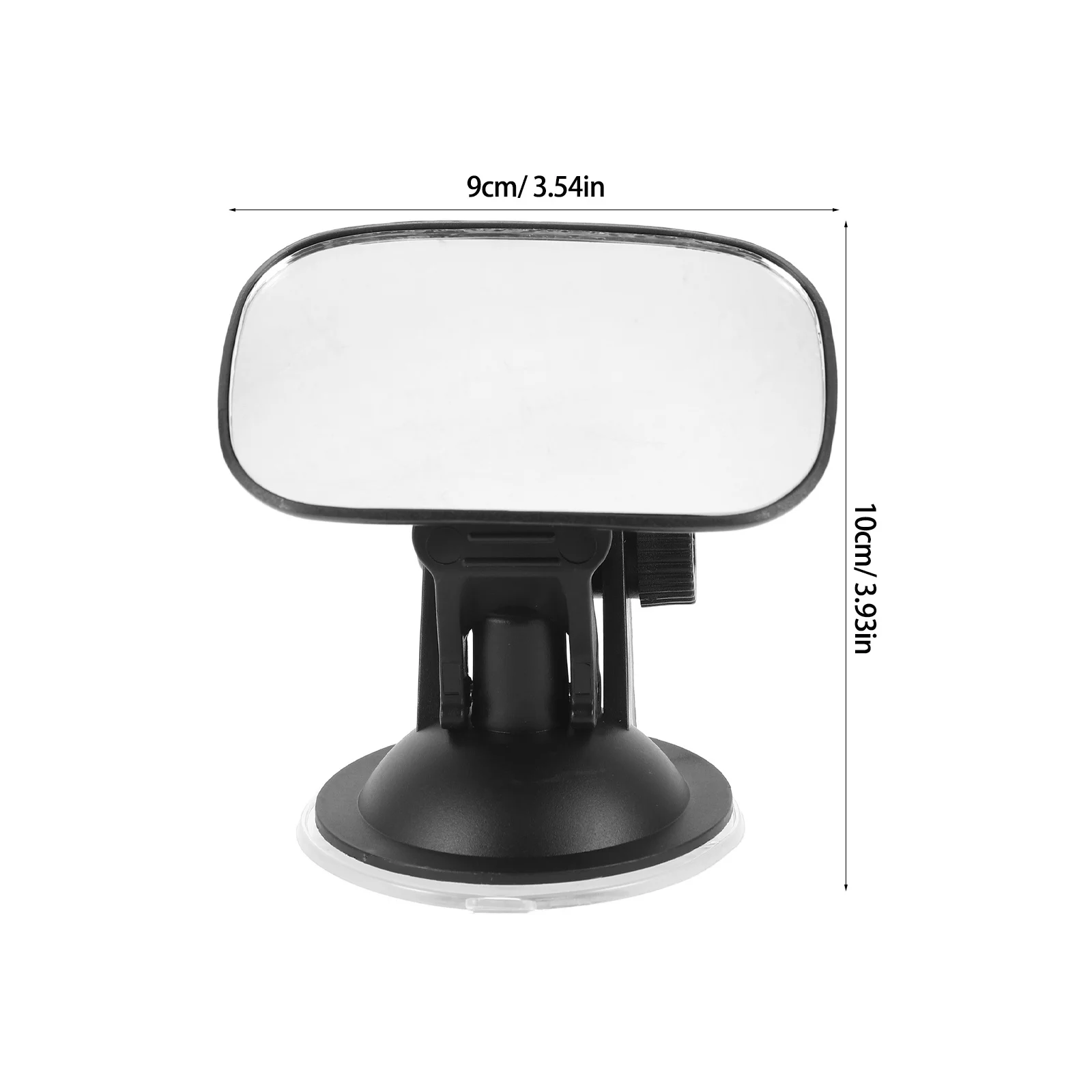 Espejo de coche con ventosa ajustable negra para asiento trasero, observación de seguridad, espejo retrovisor Interior para bebé