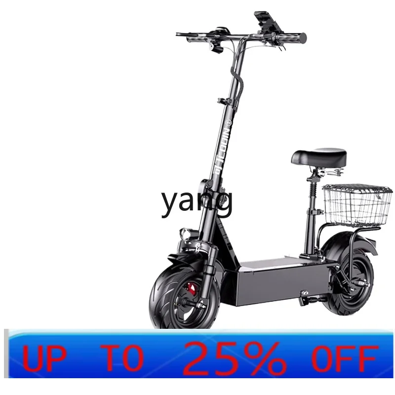 YJQ  folding electric car driving two-wheeled scooter men and women small car mini battery car