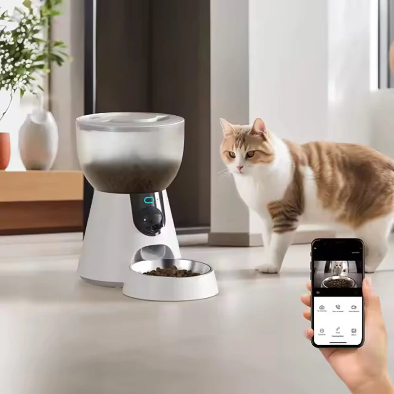 

4L Automatic Cat Feeder with Camera 2Million Pixels 1080P HD Video WIFI Night Vision Smart Cat Dog Food Dispenser Accessories