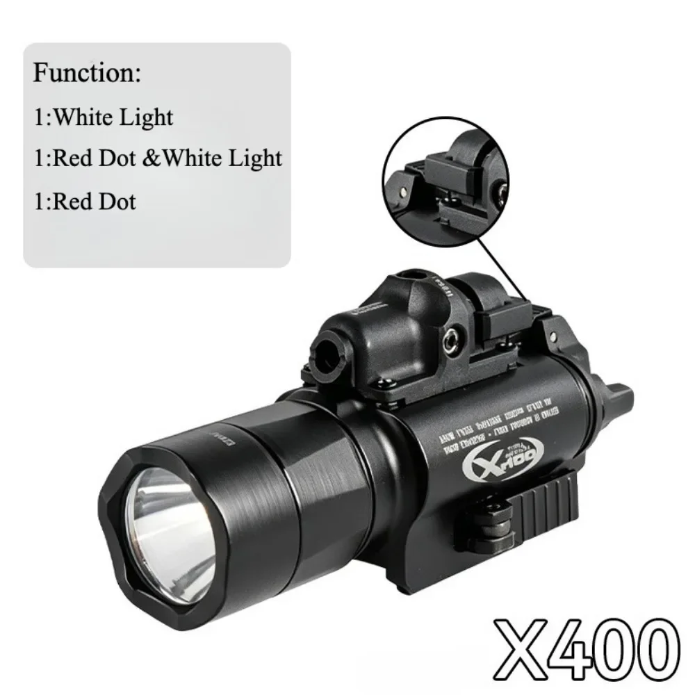 X400/X300 Taktische Taschenlampe Combo Rot-Grün-Punkt 1000 Lumen LED-Visierlicht für Picatinny-Schiene, Airsoft & Jagd – Detail 6