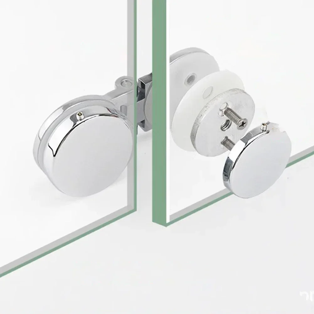 Sink Shower Tray Screen 180 Degrees Frameless Glass Shower Door Bracket Hinge Glass Zinc Alloy Accessories For Bathroom