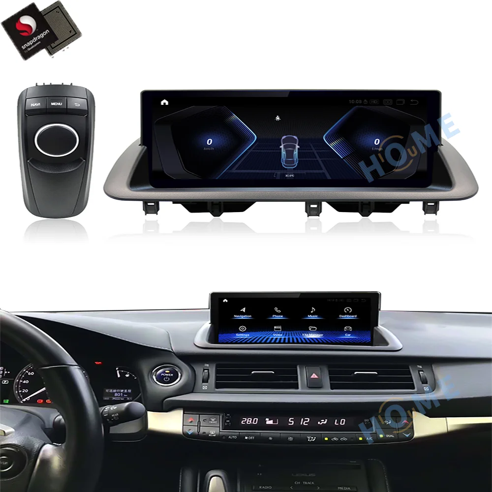 

10.25" Android 12 Qualcomm Snapdragon Car Radio Multimedia Video Player CarPlay Autoradio For Lexus CT CT200 CT200H 2011-2020