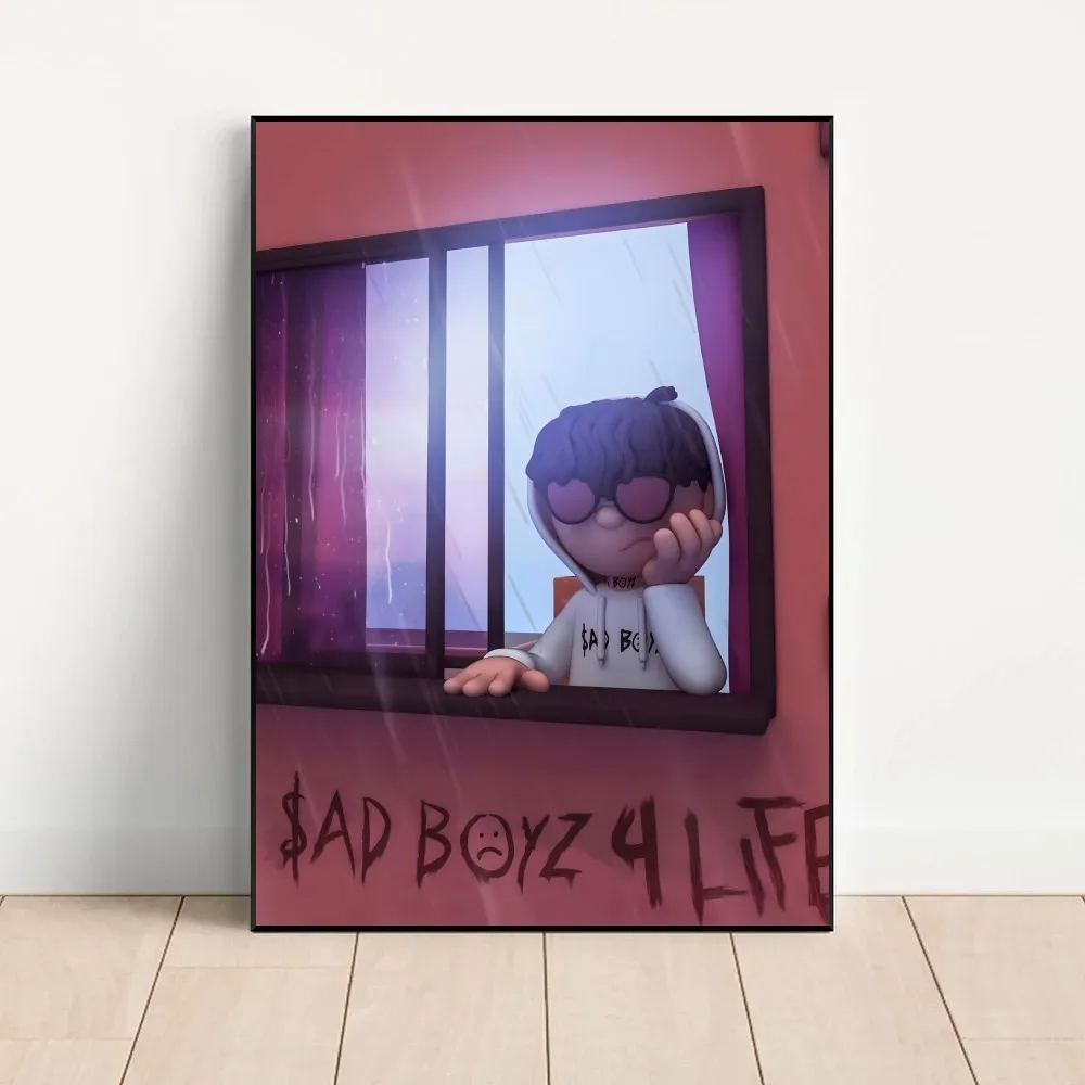 J-Junior H Sad Boyz  Poster Fancy Wall Sticker for Living Room Bar Vintage Decorative Painting Middle
